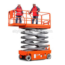 Self propelled scissor lift used for cleaning windows